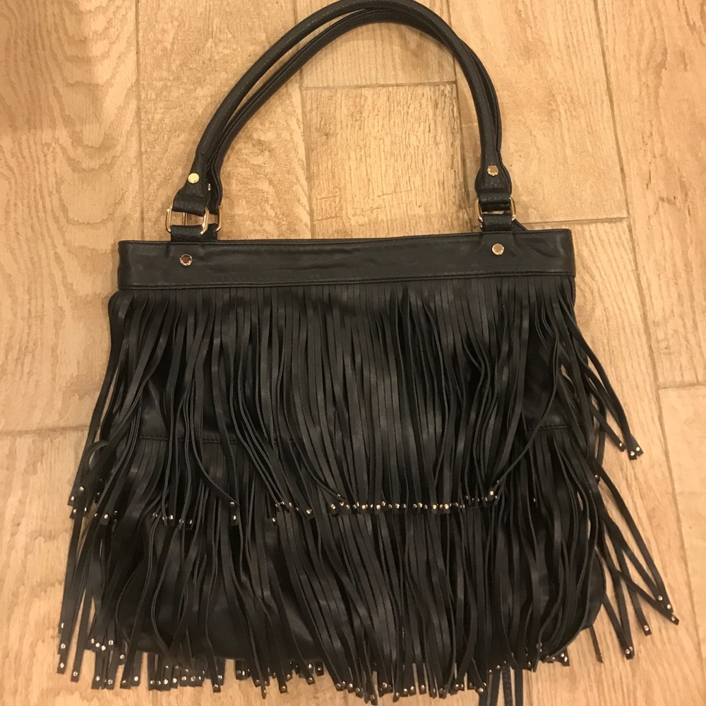 Black fringe and purse