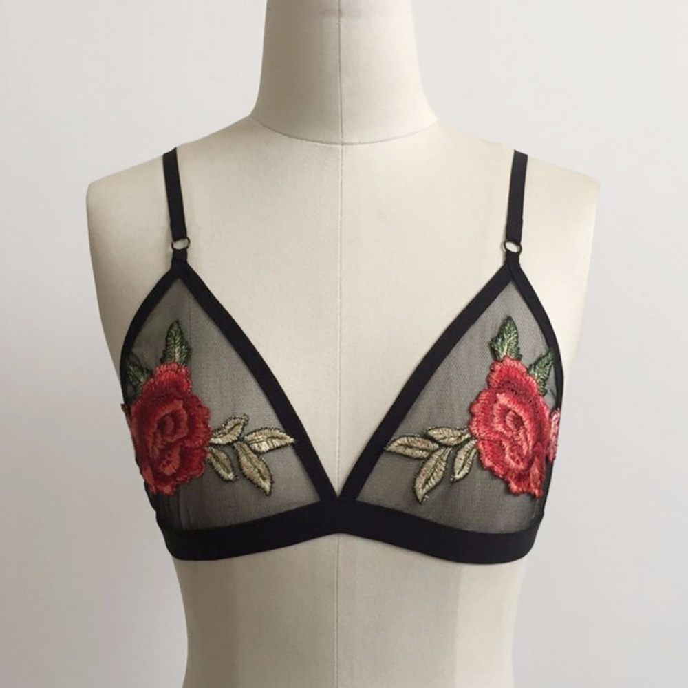 Rose Embroidered Bralette - Picture 2 of 5