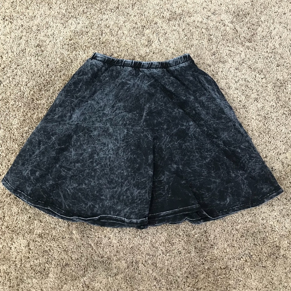 Acid Washed Black Skirt