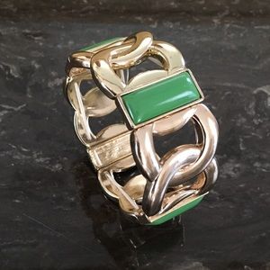 Stretchable Gold Braided Circles Bangle Bracelet