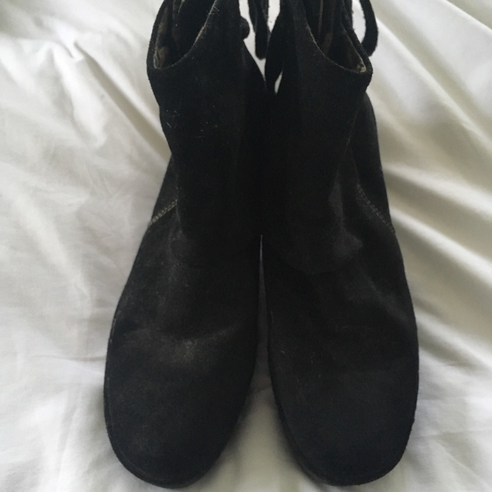 Fly London lace back wedge-heeled ankle boots