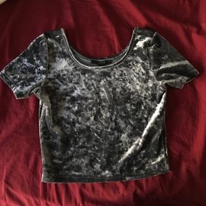 Blue velvety crop top Forever 21 xs