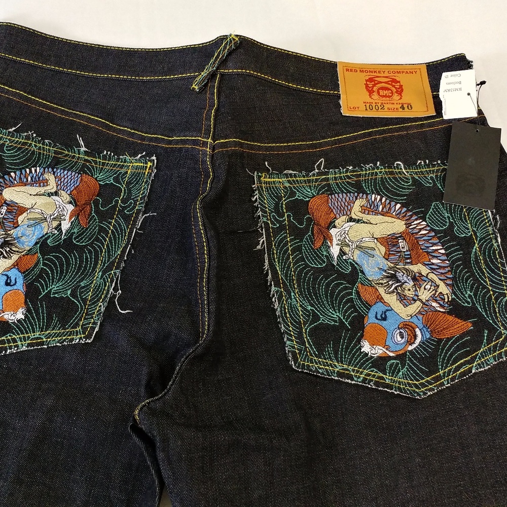 Red Monkey Men's Blue Denim Jeans 40W / 37L NWT