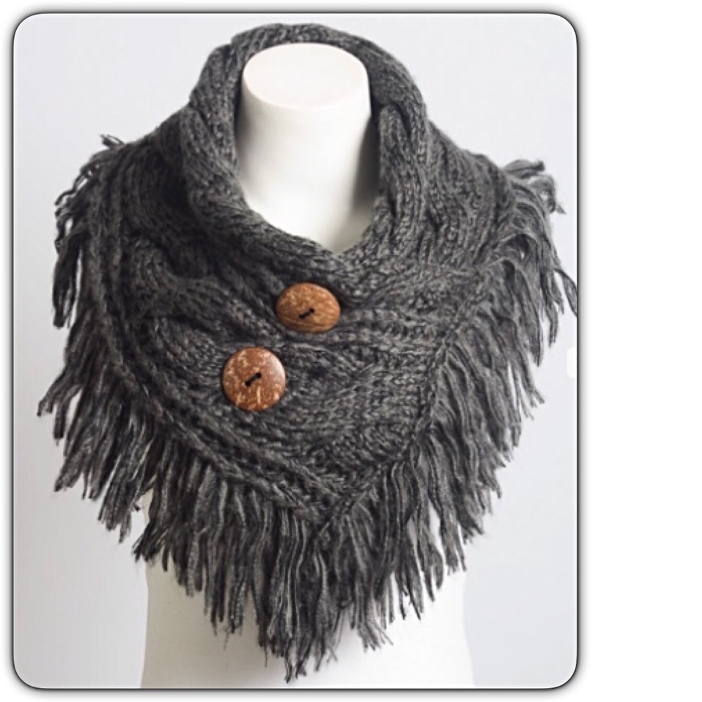 SOFT Chic Gray Neck Shoulder Warmer Scarf - Picture 6 of 8