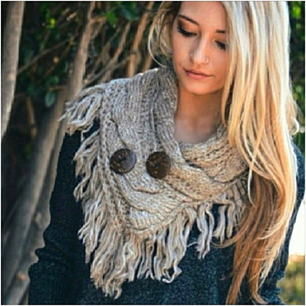 SOFT Chic Gray Neck Shoulder Warmer Scarf - Picture 8 of 8