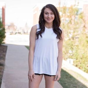 🔥SALE🔥Piko 1988 White Side Slit Tank Top