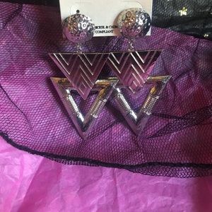 Triangle silver earrings