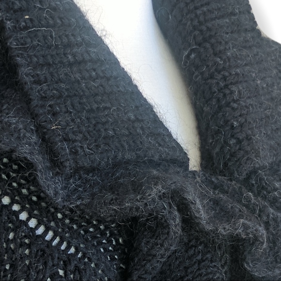 Wearable Art! Charcoal gray, textured wool & mohair long cardigan coat NWOT - Picture 5 of 9