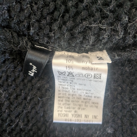 Wearable Art! Charcoal gray, textured wool & mohair long cardigan coat NWOT - Picture 6 of 9