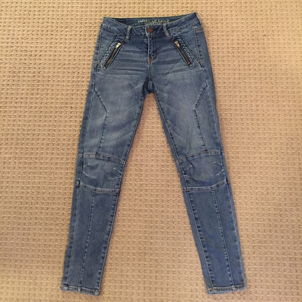 Ribbed Knee Jegging Ankle Super Stretch