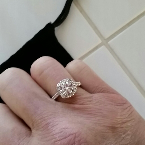 Zirconia ring, silver-plated. - Picture 2 of 3