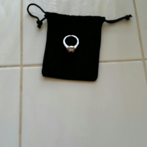 Zirconia ring, silver-plated. - Picture 3 of 3