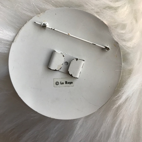 punk pastel 90s paint splatter vintage pin brooch - Picture 2 of 2