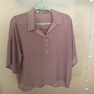 Sheer taupe blouse from Forever 21