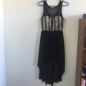 Black & Cream High Low Dress