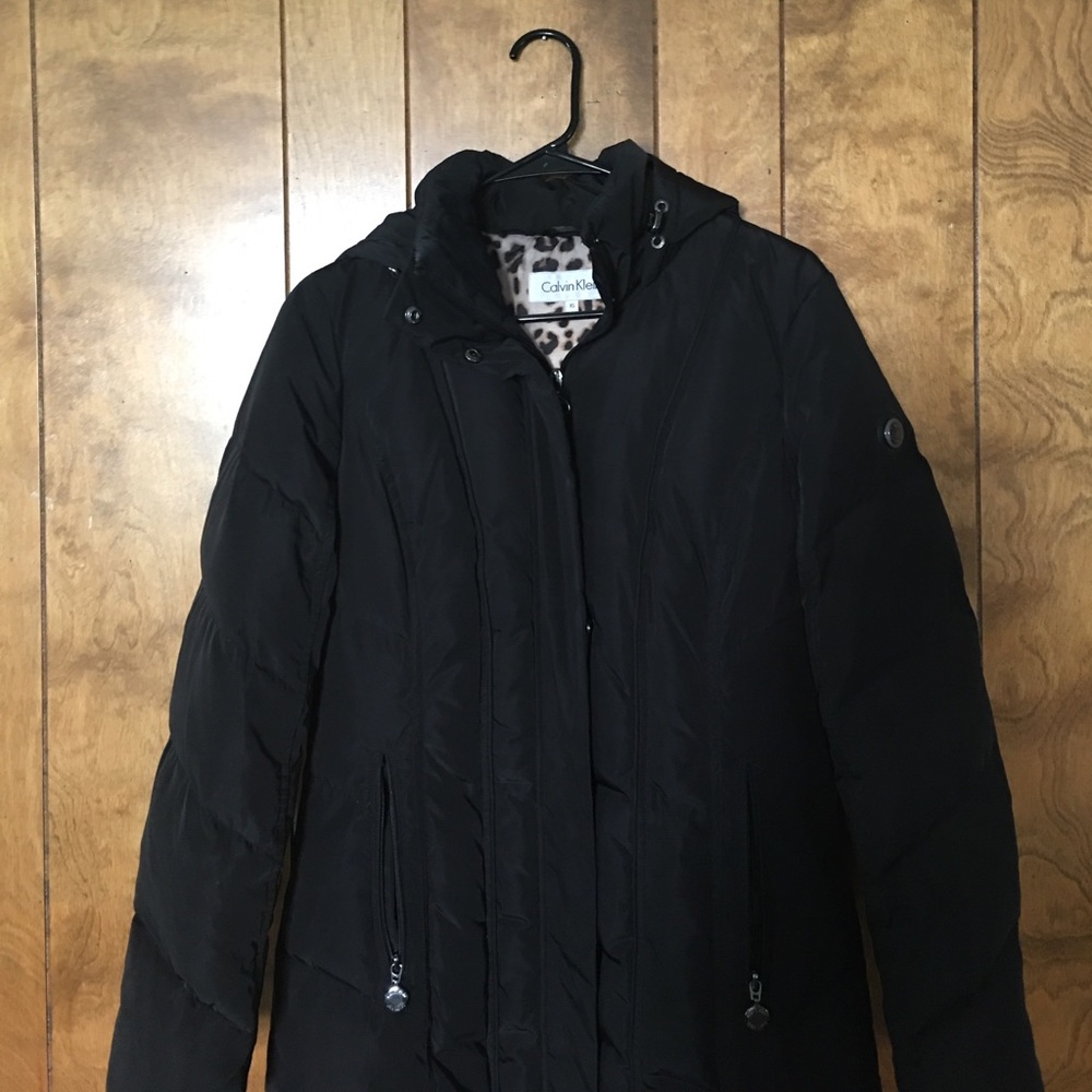 Long Black Down Calvin Klein Coat