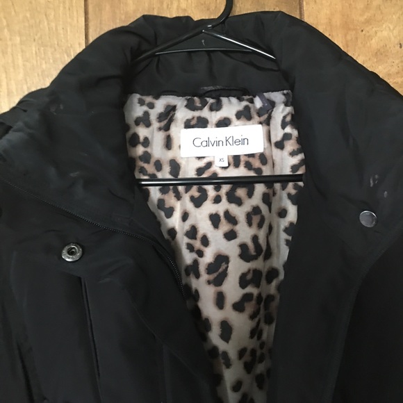 Long Black Down Calvin Klein Coat - Picture 7 of 7