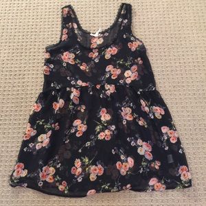 Peach rose & black babydoll tunic