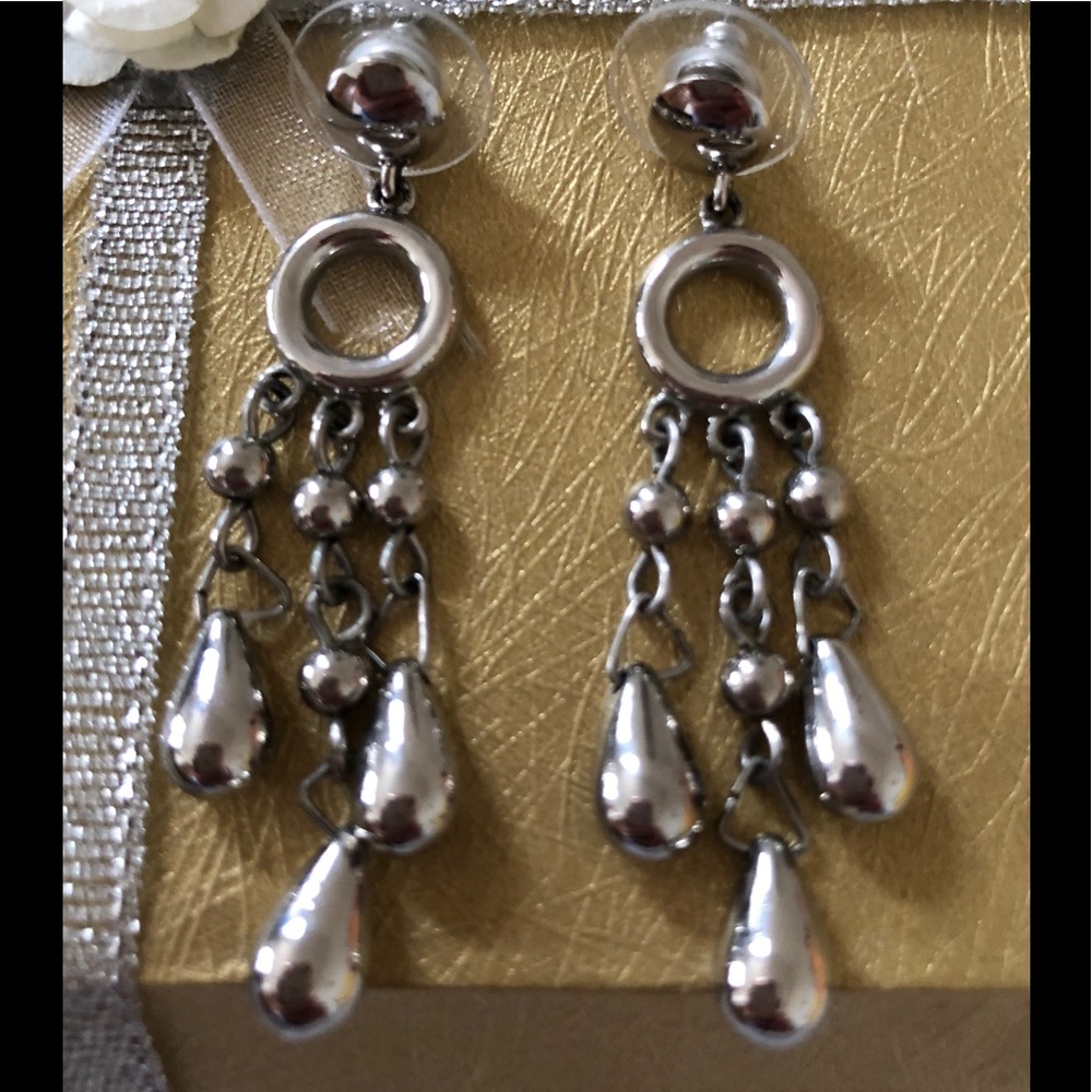 Silver Pierced Dangle Earrings