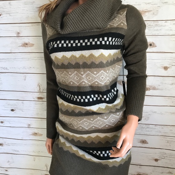 NWT BCBGMAXAZRIA Cowl Neck Sweater Dress - Picture 6 of 8