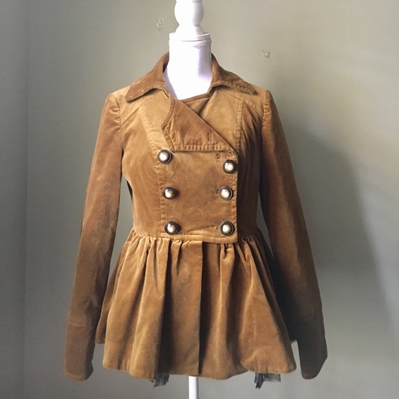 double breasted peplum coat