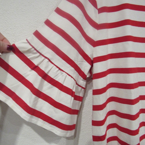 Talbots Striped Ruffle Sleeve Tee - Picture 3 of 4