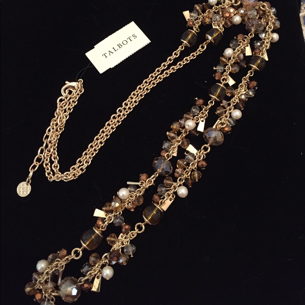 Talbots Golden Semi-Precious Stone Necklace NWT