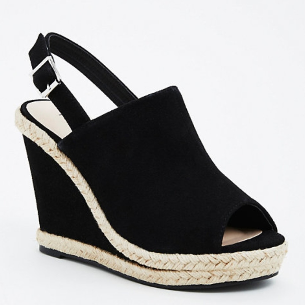 Covered Espadrille Sling Back Wedges WW Sz. 10.5