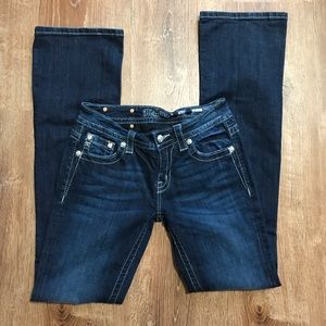 Miss Me Back Pocket Sequence Jeans 27