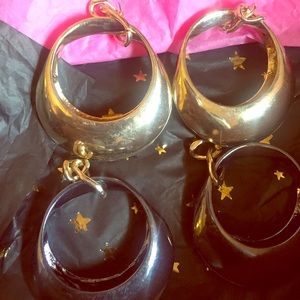 Heavy Gold and silver lock looking earrings 😍