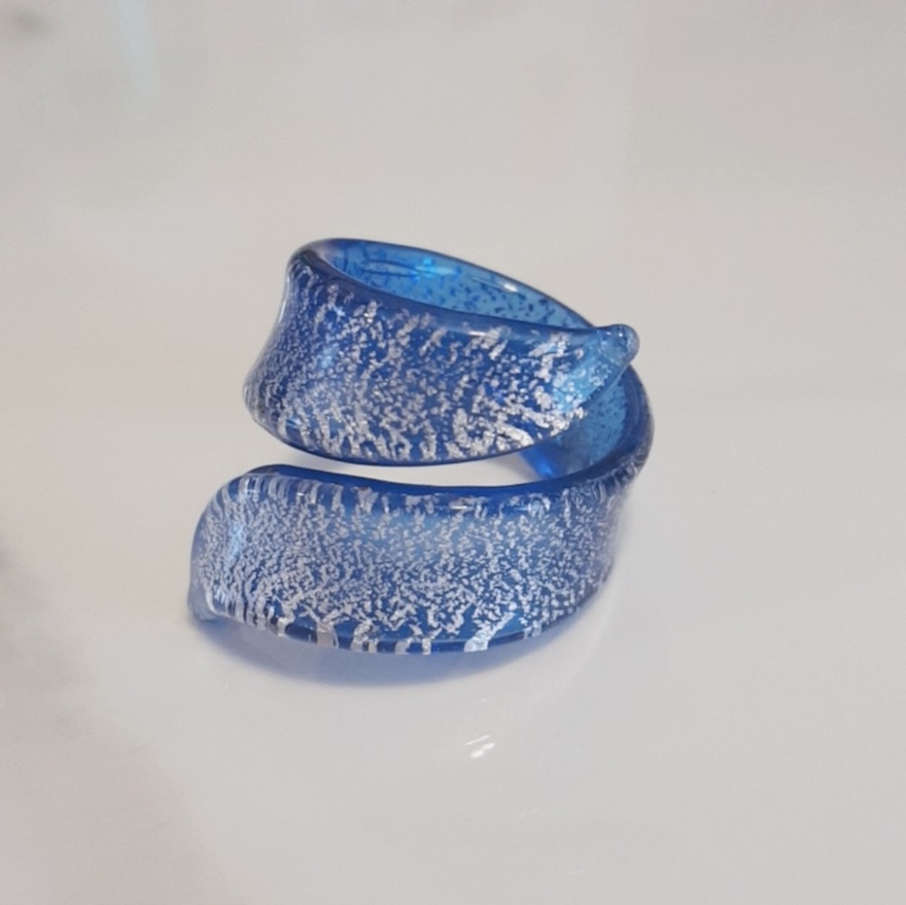 Unique Glass Spiral Ring