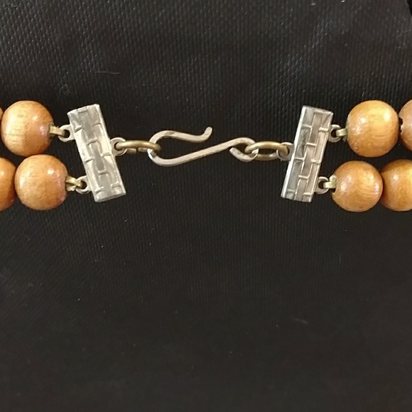 Vintage BOHO Wood Stone Bead Choker - Picture 6 of 7