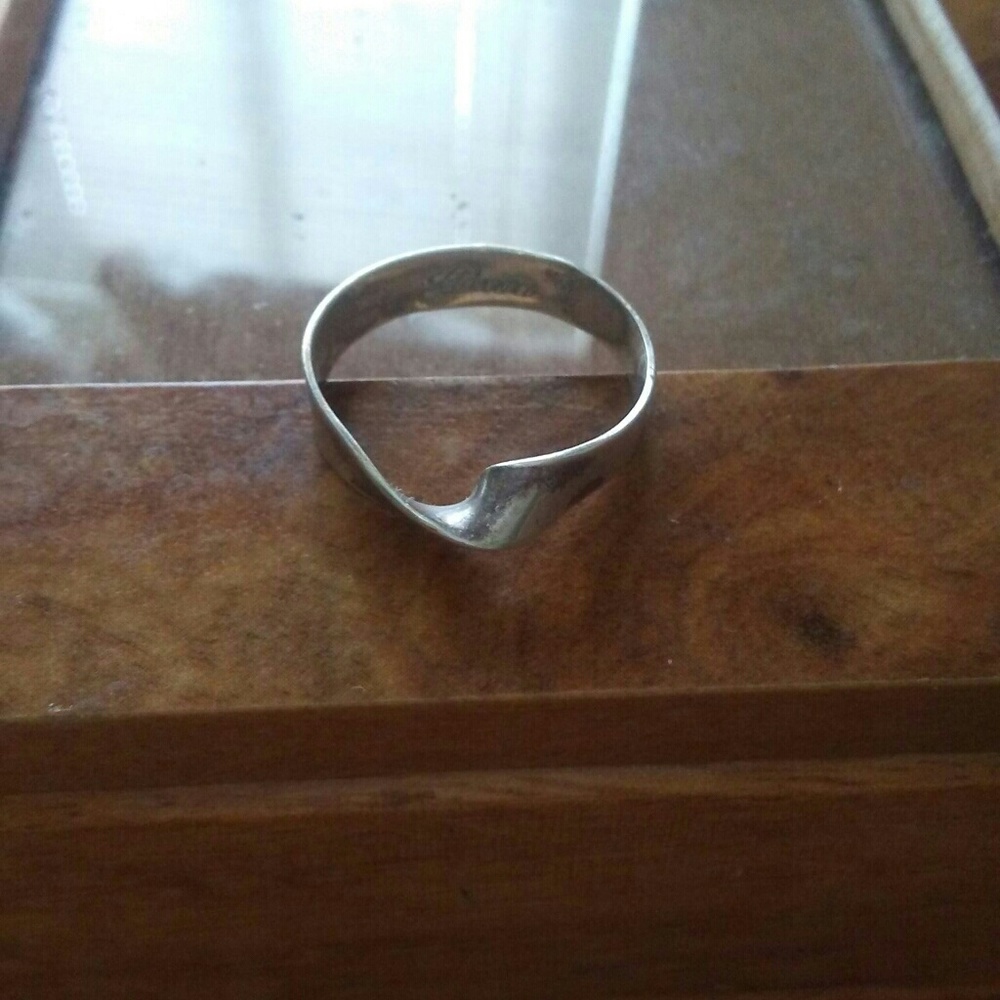 Engraved 925 sterling knot ring