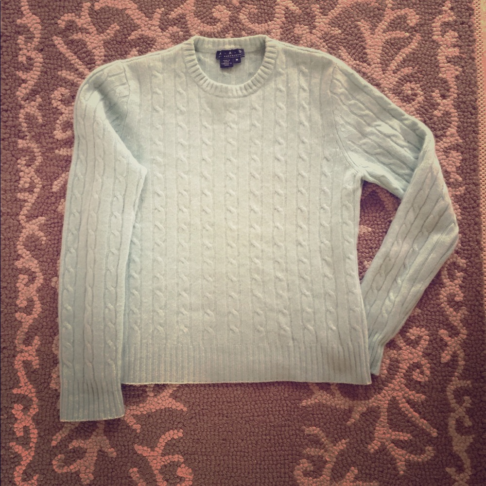 Pale aqua 100% cashmere sweater