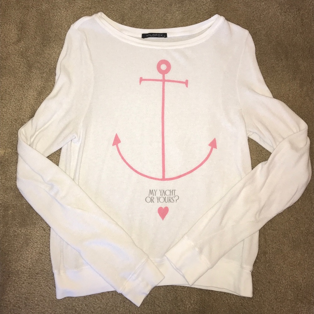 Wildfox White Crewneck Jumper size Small