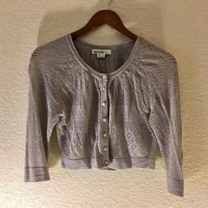 KENSIE cropped cardigan gray w/ buttons