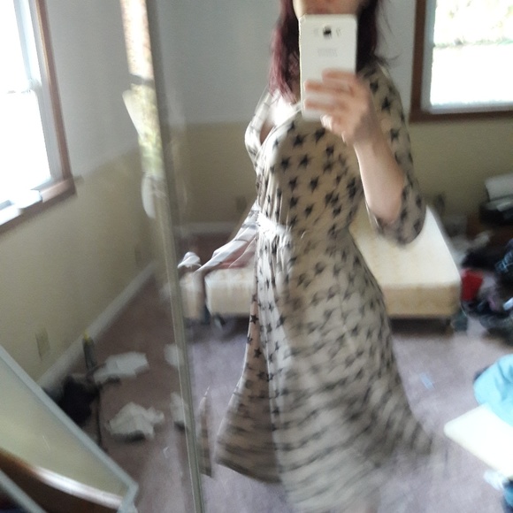 Fashion nova star wrap silky flare pin up dress l - Picture 2 of 4