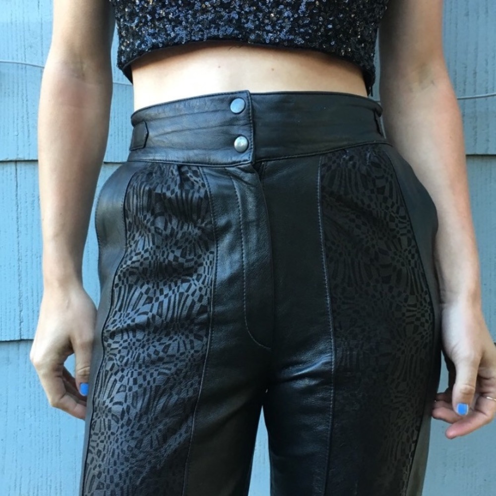 1980s Leather Pants Size Small -- Fair Condition