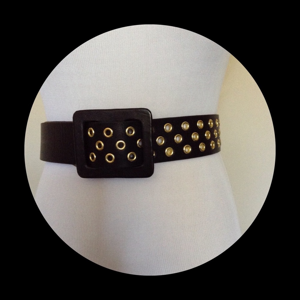 Black Belt with Gold Rivets