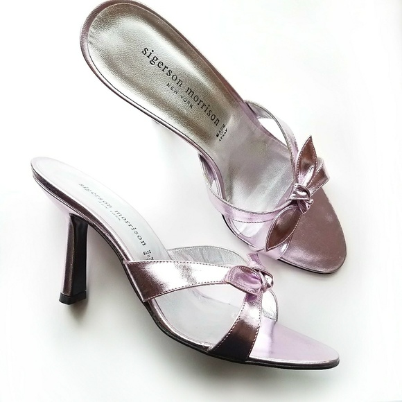 Sigerson Morrison Shoes - Sigerson Morrison metallic pink sandal heels 7.5