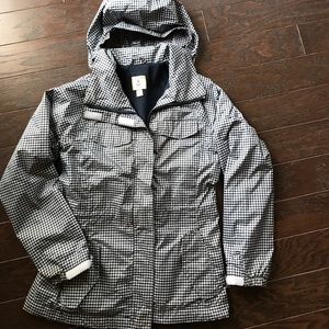Lands End CLASSIC checked raincoat size 7/8