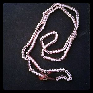Woven Pearl Wrap Around Bracelet
