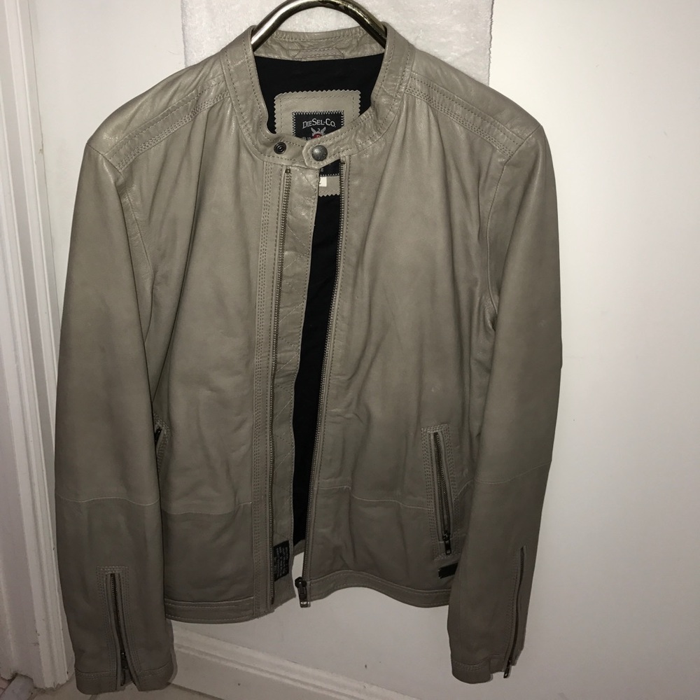 Diesel gray leather jacket