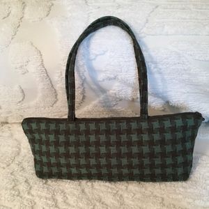 Maruca Green Houndstooth Shoulder Bag Purse