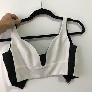 A.P.C. black and white crop top