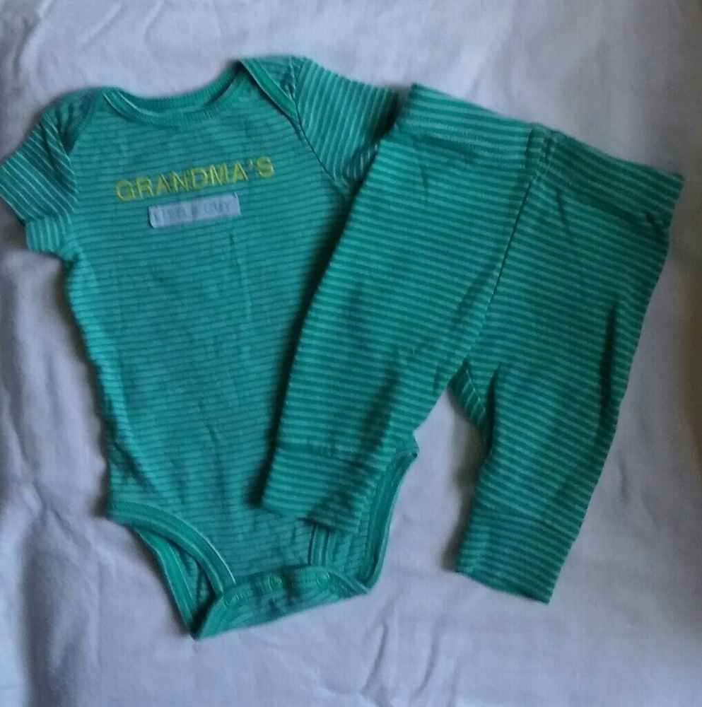 Carter's Boys 3Mos. Onesie w/pants Green
