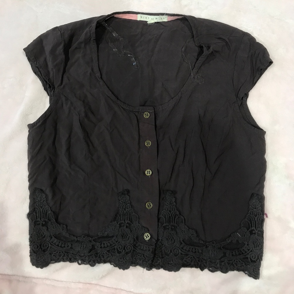 Brownish/purple crop top