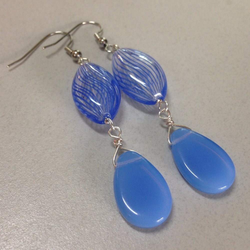 Handmade blown glass earrings