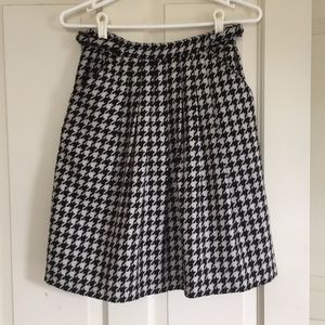 Blue Robin Houndstooth Wool Skirt