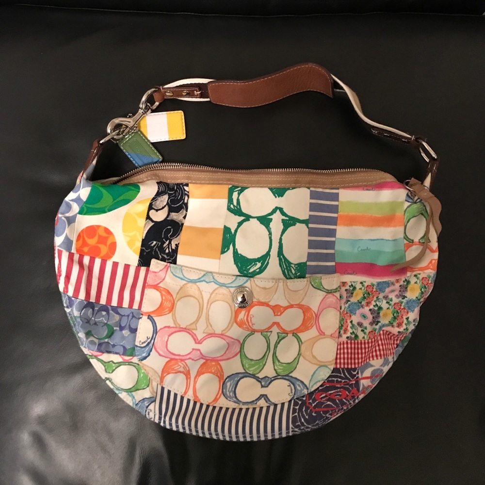 Summer print Coach large shoulder bag